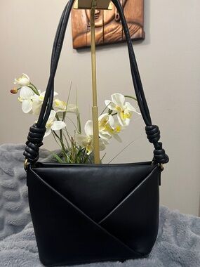 Antik Kraft Black Shoulder Bag with Knotted Straps NWOT retail $59